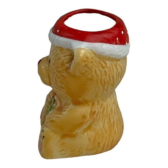 Vintage RUSS BERRIE Christmas Bears Mini Candle Holders Set Of 4 Taper 4.75” Lot - Picture 3 of 8